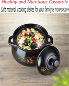 Traditional Japanese Clay Casserole Pot,Family Hot Pot,clay cooking pots Ceramic Cookware Dutch Oven Ceramic Pot, Heat Storage and Heat Preservation,For Cooking Hot Pot Bibimbap and Soup,5.5l