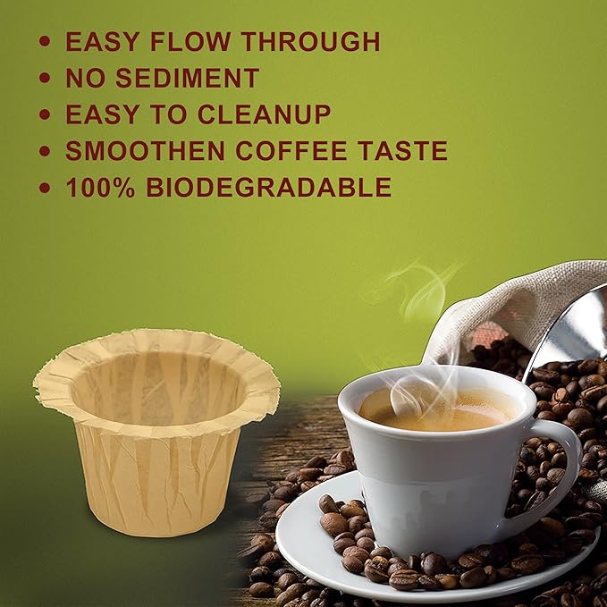 2 Pack Reusable K Cups with 100 Count Natural Paper Filters,Compatible with Keurig Single Serve 1.0 and 2.0, Fits All Reusable K Cup Coffee Pods