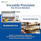 San Jamar Digital Food Scale, Battery Operated with 66 Pound Capacity for Cooking, Baking, Meal Prep, Diet Tracking, Stainless Steel, 6.82 Pounds, Silver