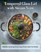 Cook N Home Nonstick Stockpot with Lid 6-Quarts, Professional Cooking Soup Pot, Casserole Cookware, Turquoise