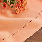 Solino Home Linen Coral Table Runner 72 Inches Long - 100% Pure Linen Hemstitch Table Runner 14 x 72 Inch for Dresser, Dining and Summer - Classic Hemstitch