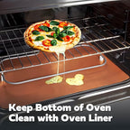 Cooks Innovations Non-Stick Oven Protector Mat - 2 Heavy Duty Nonstick Rack Liners to Protect Convection, Electric, Gas & Microwave Ovens - BPA & PFOA Free Heat Resistant Baking Mat