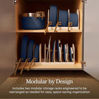 Our Place 11-Piece Essentials Complete Cookware Set - Ceramic Fry Pan, Saucepan, Sauté Pan, Stock Pot, Strainer Basket & Rack Storage | Thermakind™ Nonstick, Oven Safe up to 450°F | Blue Salt