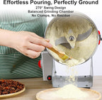 Electric Grain Mill Grinder Flour, 1000g Corn Fine Powder Rice Grinder Wheat Mill for Home Kitchen Commercial Stainless Steel Spice Food Pepper Coffee Beans (Swing Type)