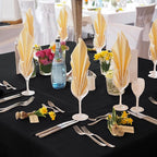 Fitable 6 Pack Black Square Tablecloths - 70 x 70 Inches - Stain Resistant and Reusable Table Clothes, Polyester Fabric Table Covers for Dining, Card Tables, Coffee Tables