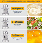 VIVOHOME 4.75 Quart Stand Mixer, 8 Speed Kitchen Electric Food Mixer, Household Stand Mixer for Baking, Cake, Bread with Beater, Dough Hook, Wire Whip and Egg Separator, Silver