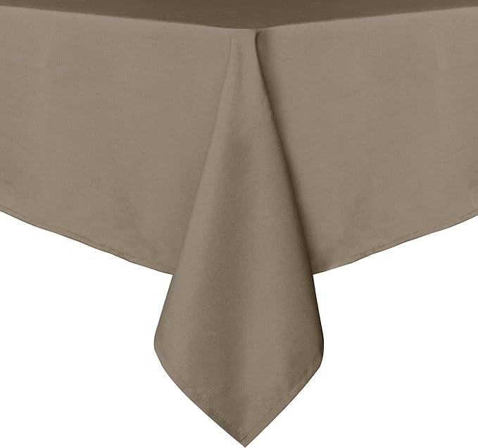 sancua Rectangle Tablecloth - 70 x 90 Inch - Stain and Wrinkle Resistant Washable Polyester Table Cloth, Decorative Fabric Table Cover for Dining Tables, Buffet Parties and Camping, Taupe