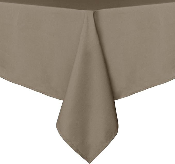 sancua Rectangle Tablecloth - 60 x 102 Inch - Stain and Wrinkle Resistant Washable Polyester Table Cloth, Decorative Fabric Table Cover for Dining Tables, Buffet Parties and Camping, Taupe