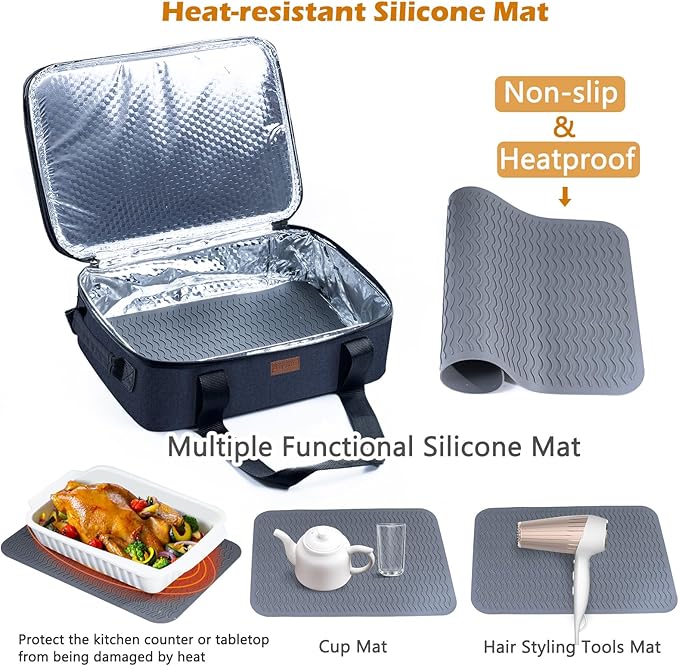 BAGSPRITE Expandable Insulated Casserole Carrier for Hot or Cold Food, Casserole Dish Carrying Case,Thermal Lasanga Lugger Tote for Pockluck, Parties, Picnic, Fits 9" x 13" Baking Dish,