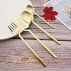 JASHII Flatware Set 32-piece Silverware Set Matte Finished Cutlery Set Service for 8 Include Knife/Fork/Spoon/Coffee spoon Dishwasher Safe (Champagne Gold)