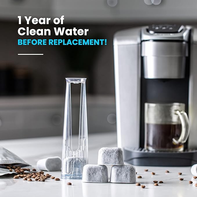 K&J Replacement Charcoal Water Filters Compatible With KEURIG - Universal Fit (NOT CUISINART) for Keurig 2.0 (and older) Coffee Machines (6-Pack)