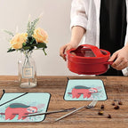 Cute Sloth Sleeping Pot Holders 2 PCS for Kitchen, Heat Resistant Hot Pads for Cooking Grilling Baking BBQ, Pot Holders for Women Cook Essentials Accessories Home Microwave