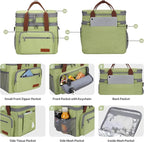 Maelstrom Lunch Bag Women,23L Insulated Lunch Box For Men Women,Expandable Double Deck Lunch Cooler Bag,Lightweight Leakproof Lunch Tote Bag With Side Tissue Pocket,Green