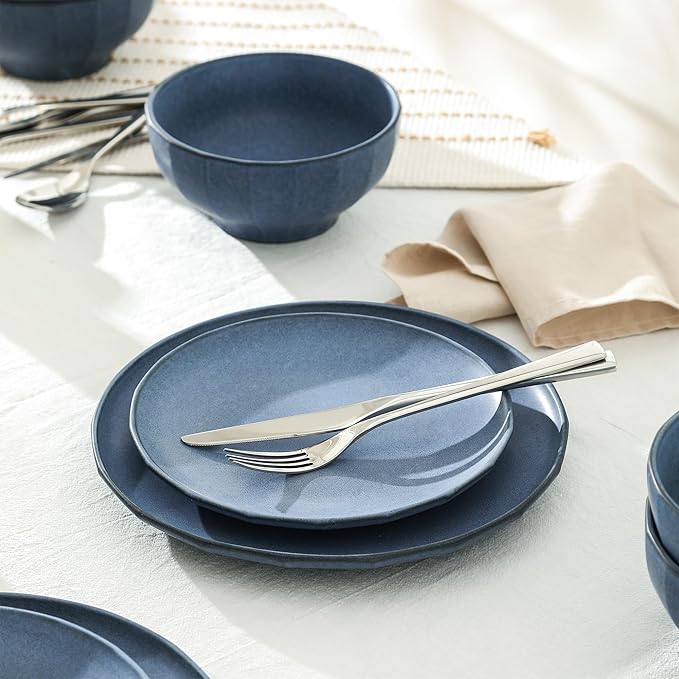 Stone Lain Rio 24-Piece Dinnerware Set Stoneware, Blue