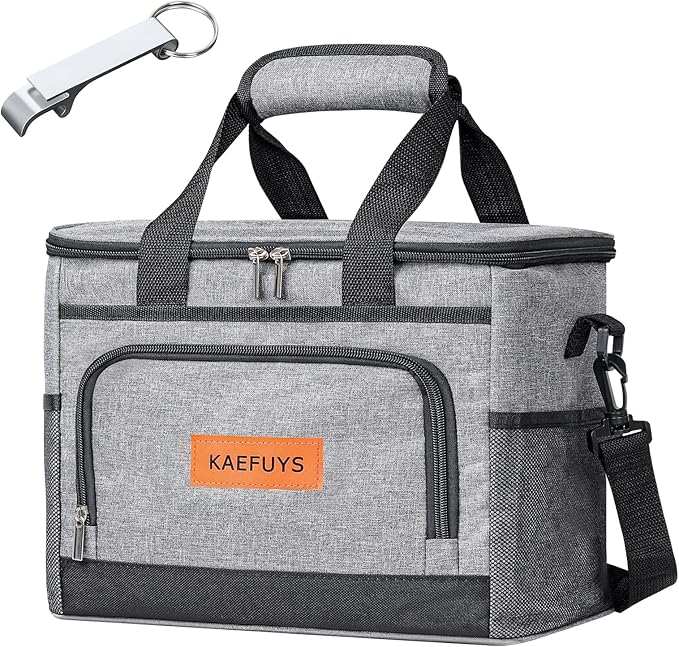 Insulated Cooler Bag for Men/Women 15L Soft Cooler Bag with Adjustable Shoulder Strap, Leakproof for Work, Camping, Travel, Picnic