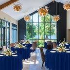 sancua Navy Blue Round Tablecloths 120 Inch, 6 Pack - Circle Fabric Cloth Table Cloths for Wedding Party Banquet Birthday, Washable Polyester Table Cover (Fit 30-72 Inch Tables)