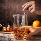 Cork & Mill Cocktail Mixing Glass - Large 24 oz Crystal Cocktail Mixer for Old Fashioneds, Manhattans and Other Stirred Whiskey Drinks - Essential Bar Accessories for Bartenders and Home Mixologists
