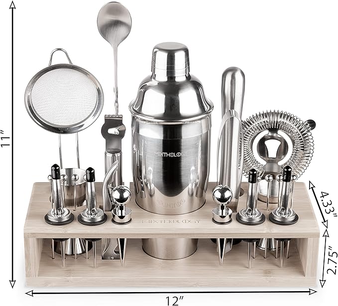 Mixology Bartender kit | 31 Piece Professional Bartender Set by Mixthology - bar Tools, Accessories, and bar Sets for The Home by Bartenders. Gift The Perfect Cocktail Shaker