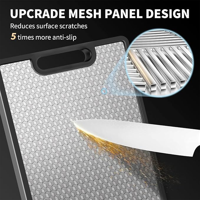 Titanium Cutting Boards for Kitchen, Cutting Board Double Sided Food Grade, Pure Titanium and Wheat Straw PP, Dishwasher Safe Easy to Clean Size 15”×10”