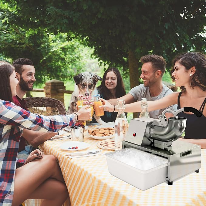 Snow Cone Machine Shaved Ice, 500LB/H Commercial Ice Crusher Shaved Ice Machine Fluffy, 300W Industrial Commercial Big Ice Shaving Machine for Snow Cones for Home Party