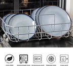 LERATIO Ceramic Dinner Plates Set of 6, 10.5 Inch Handmade Reactive Glaze Porcelain Plates, Coupe Shape Dinnerware Dishes Set for Kitchen,Oven& Microwave & Dishwasher Safe, Scratch Resistant-Gray Blue