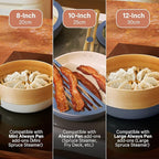 Our Place 8-Piece Essentials Complete Cookware Set - Ceramic Fry Pan Trio & Modular Rack Storage | Nontoxic Thermakind™ Nonstick, Oven Safe up to 450°F & Compatible with All Cooktops | Terracotta