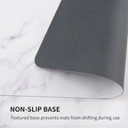 QIYI Placemats Set of 6, 12x18 Inch PU Leather Place Mats for Kitchen Dinning, Heat Resistant Anti Slip Table Mats, Waterproof Wipeable Washable Placemat Party Table Décor, White Marble