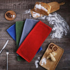 Glynniss Kitchen Cloth Dish Towels, 3 Count, Green, 16x26, 100% Cotton, Terry, Solid Green, Heavyweight