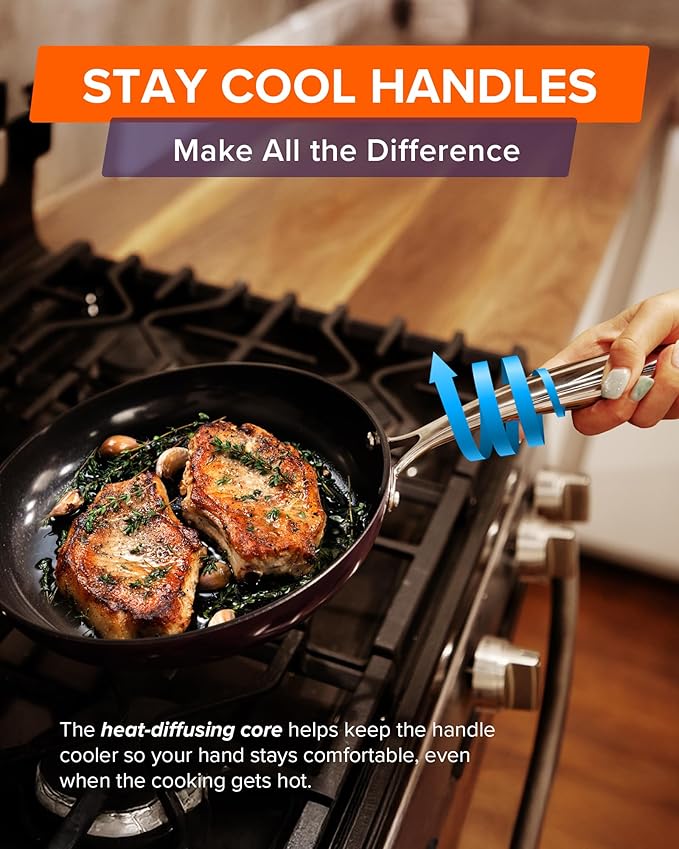 Nuwave Lux 13-Piece Premium Cookware Collection, Next-Generation G11 Duralon Blue Ceramic Nonstick, Ultra Durable, PFAS-Free, Lightweight & Works on All Cooktops