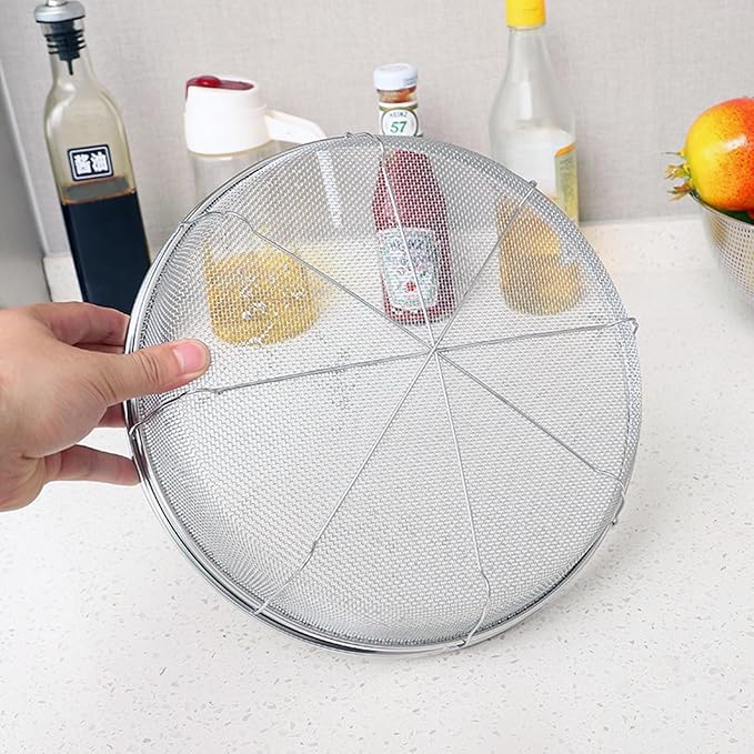 Fine Mesh Rice Strainer, Metal Colander Bowl Stainless Steel Baskets for Pasta, Fruit - Strain, Drain, Rinse(Diameter 11.02 inch)