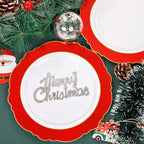 WDF 60pcs Plastic Red Plates Disposable - 7.5inch Heavy Duty Red Dessert/Salad Plates for Memorial Day