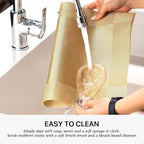 LEXMORE PlaceMats Set of 12 Vinyl/Plastic Woven Place Mats for Kitchen Table Indoor/Outdoor Washable PlaceMat Wipeable Dining Table Mats(Gold Cube)