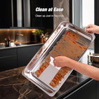 Gold Chafing Dishes for Buffet (9QT, 4 Pack) - Easy Assembly, Food-Grade Stainless Steel Chafers for Catering w/Rolled Edge Design, Foldable Frame, for Party, Banquet (Full Size Food Pan)