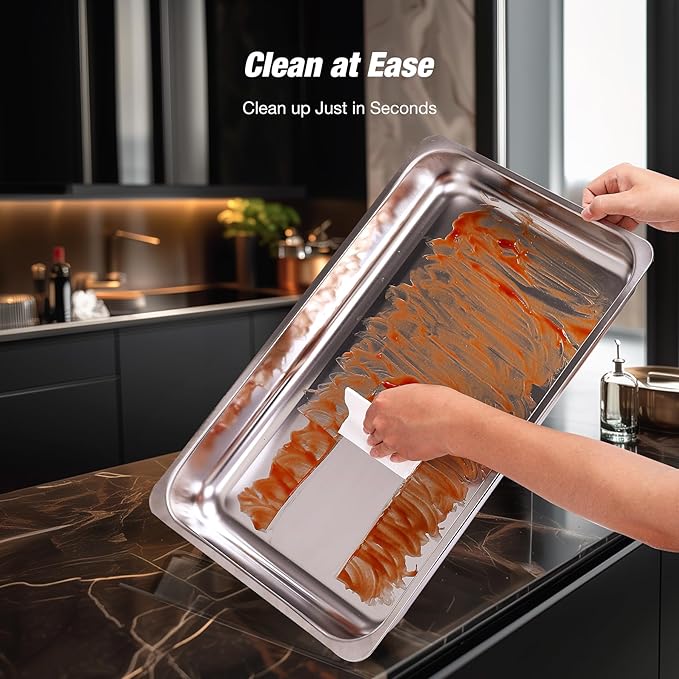 Gold Chafing Dishes for Buffet (9QT, 4 Pack) - Easy Assembly, Food-Grade Stainless Steel Chafers for Catering w/Rolled Edge Design, Foldable Frame, for Party, Banquet (Full Size Food Pan)