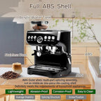 MIROX Espresso Machine 15 Bar, Coffee Maker With Milk Frother Steam Wand, Built-In Bean Grinder, Combo Cappuccino Machine with 70oz Removable Water Tank (ABS high-strength plastic shell)