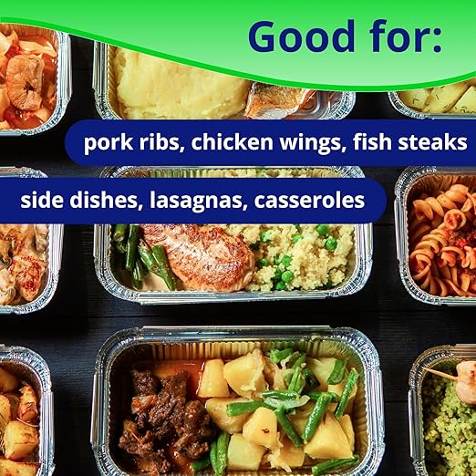 IDL Packaging Half-Size Aluminum Steam Table Pans with Lids - Shallow, 13" x 11" x 1.5" (pack of 10) - Disposable Foil Pan for Grilling, Roasting, BBQ, Cooking, Baking, Freezing