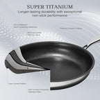 KITEXPERT Non Stick Frying Pans with Lid, 10" Titanium Ceramic Pan Nonstick Stainless Steel Skillet, PFAS PFOA & PTFE Free, Quick-Cool Handle, Dishwasher & Oven Safe, Compatible with All Cooktops