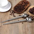 2Pcs 1 Tablespoon 2 Tablespoon Coffee Scoop Stainless Steel Long Handle Measuring Spoon 1 tbsp 2 tbsp Measuring spoon 15 ml 30 ml Coffee Scoop for Ground Coffee