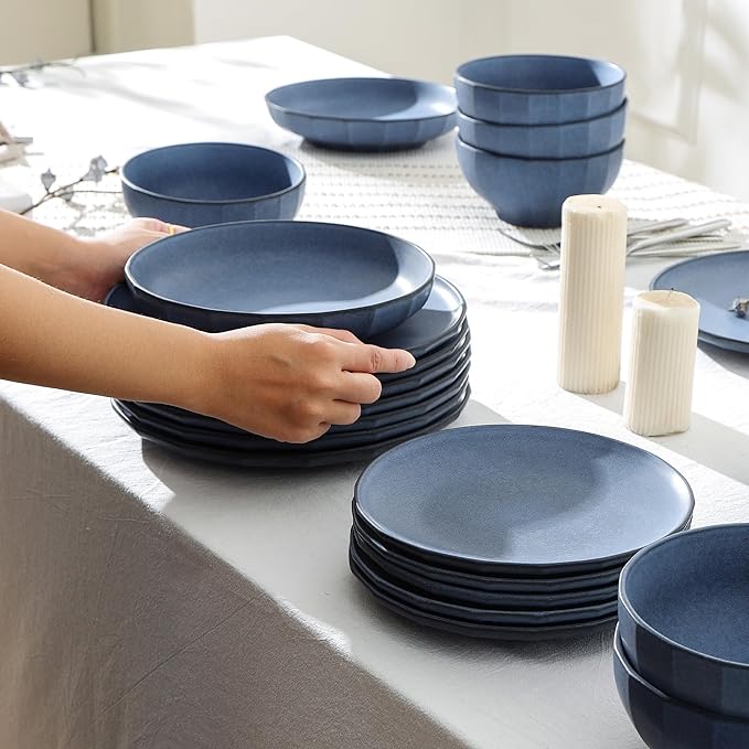 Stone Lain Rio 24-Piece Dinnerware Set Stoneware, Blue