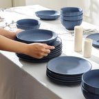 Stone Lain Rio 24-Piece Dinnerware Set Stoneware, Blue
