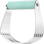Spring Chef Stainless Steel Large Size Dough Blender For Baking, Professional Manual Dough Cutter Tool, Dishwasher Safe Puff Pastry Cutter Tool with Sharp Blades, Pastry Blender for Easy Mixing - Mint