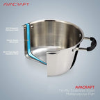AVACRAFT 18/10 Tri-Ply Stainless Steel Dutch Oven, Chef’s Pan with Glass Lid, Induction Compatible, Multipurpose Stock Pot, 5 Quart