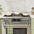 Caraway Mini Cookware Set - Non-Stick Ceramic Fry Pan (1.05 qt, 8") Sauce Pan (1.75 qt) & Storage Rack - Non Toxic, PTFE & PFOA Free - Oven Safe & Stovetop Agnostic (Gas, Electric & Induction) - Navy