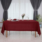 D'Moksha Homes Dark Red Linen Tablecloth 60 x 108 Inch - 100% Pure Linen Red Table Cloth for Rectangle Tables - Classic Hemstitch, Machine Washable Tablecloth for Summer, Fall and Halloween