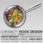 GIPFEL INTERNATIONAL Stainless Steel Frying Pan 12 Inch - Tri Ply Stainless Steel Skillet Healthy Non Toxic Cookware - Fry Pans for Induction Gas Electric Ceramic Stove & Oven Safe (12 Inch)