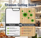 Titanium Cutting Boards for kitchen, Double Sided Metal Cutting Board, Non Toxic Chopping Board, Wheat Straw PP/Healthy Large Titanium Cutting Board for meat, Easy to Clean