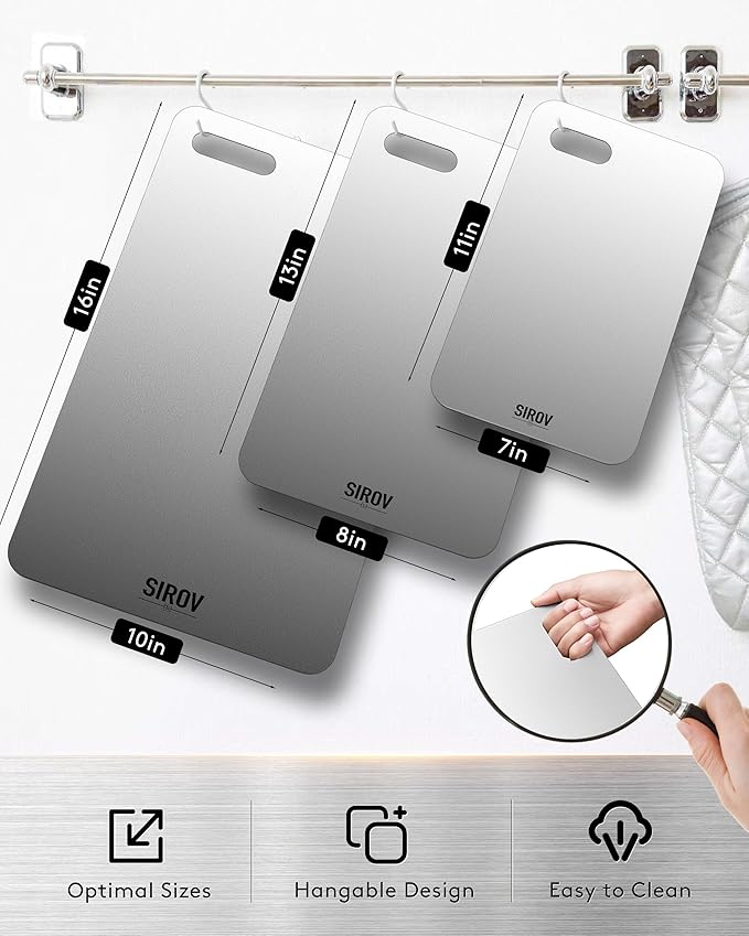 Titanium Cutting Board,100% Pure Titanium Kitchen Cutting Board, Non-Toxic & Dishwasher Safe, Durable and Hygienic for Meat, Fruit & Vegetables (16L*10.1W)