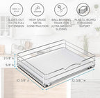 Pull Out Cabinet Organizer for Spices, Cans - Heavy Duty with Lifetime Limited Warranty- Pull Out Spice Rack- Cabinet Pull Out Shelf for Cans,Dishes, Etc, 12-3/8"Wx 10-3/8"D x 2-3/4” H, Chrome