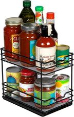 Pull Out Cabinet Organizer for Spices, Cans - Heavy Duty with Lifetime Limited Warranty- Pull Out Spice Rack- Cabinet Pull Out Shelf for Cans,Dishes, Etc, 6-1/2"Wx10-3/8"Dx8-7/8"H, Black