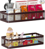 PUSDON Metal Wall Hanging Basket 2 Packs DIY Suitable for Multiple Scenes - Middle Bronze Netting